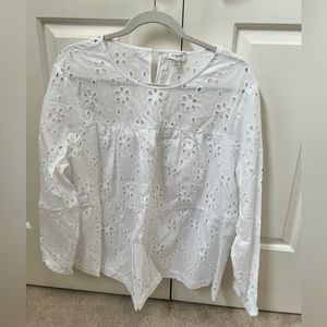 Jcrew White Eyelet blouse